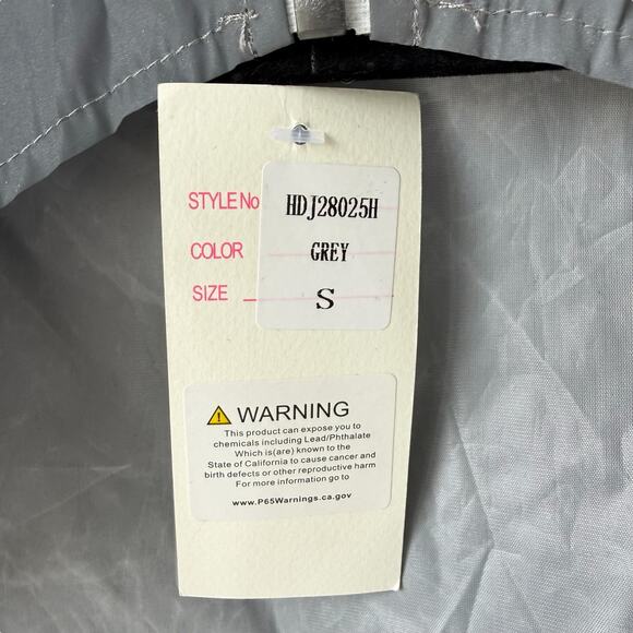 Gray Cropped Windbreaker Jacket Sz Small Reflective Fabric Bolero Style Festival - Picture 5 of 15